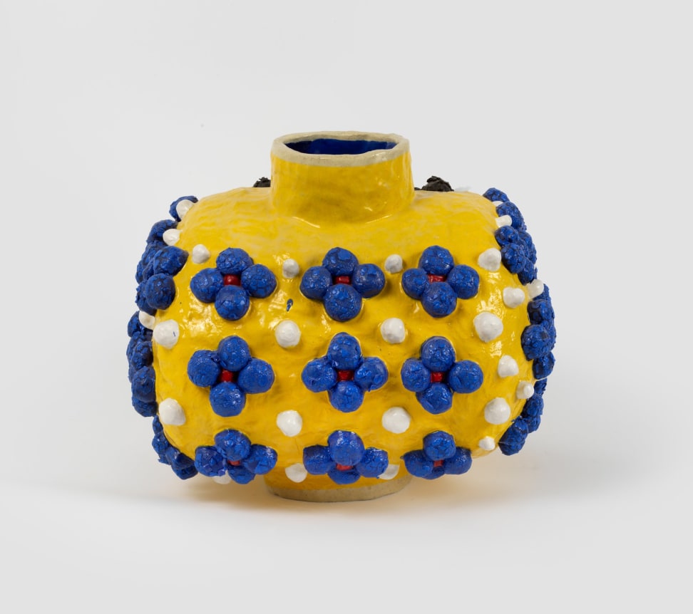 Variations on a Square (Yellow, Blue, Black), 2020, Glazed ceramic