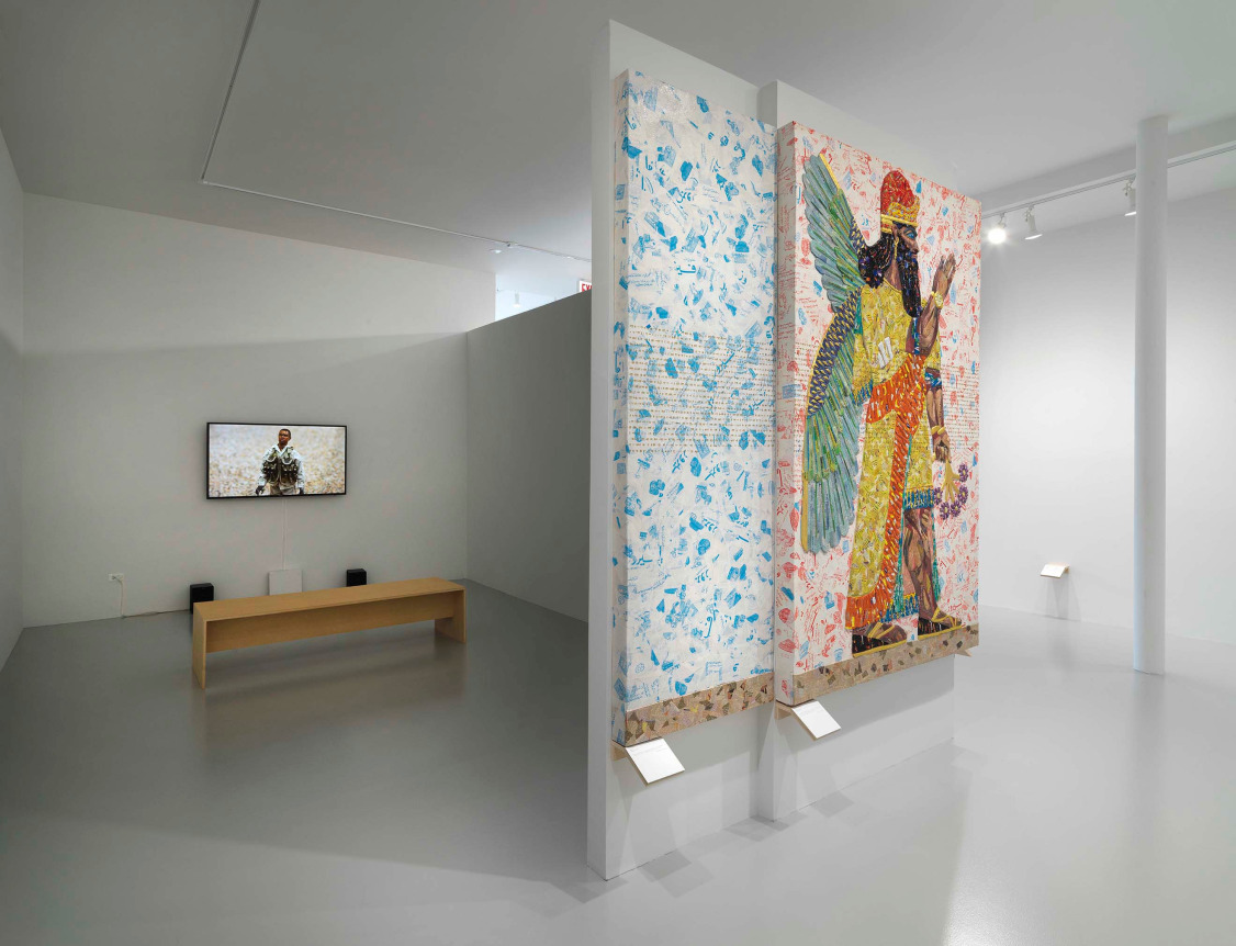 Installation view at Rhona Hoffman Gallery/Michael Rakowitz/Room Z, Northwest Palace of Nimrud/The Invisible Enemy Should Not Exist/2019