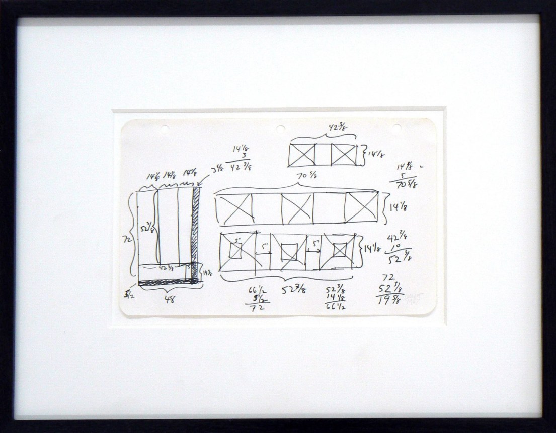 Sol Lewitt.&nbsp;&nbsp;Unknown,&nbsp;1967.&nbsp; Ink on paper, 13.5 x 17 inches, framed.&nbsp;&nbsp;