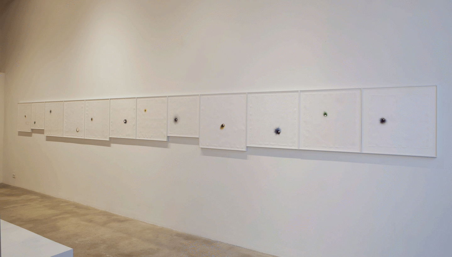 Installation view at Rhona Hoffman Gallery, Anne Wilson, Dispersions, 2013