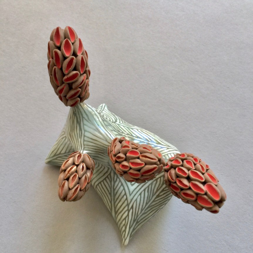 Chris Garofalo.&nbsp;lis&auml;&auml; etana,&nbsp;2020. Glazed and underglazed porcelain, 4 x 3 x 3 inches.&nbsp;