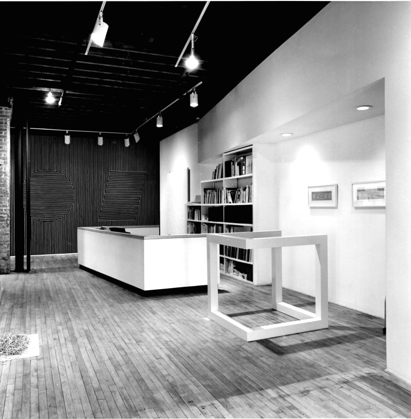 Installation view at Rhona Hoffman Gallery, Sol LeWitt, New Structures, Wall Drawing, Drawings, 1980