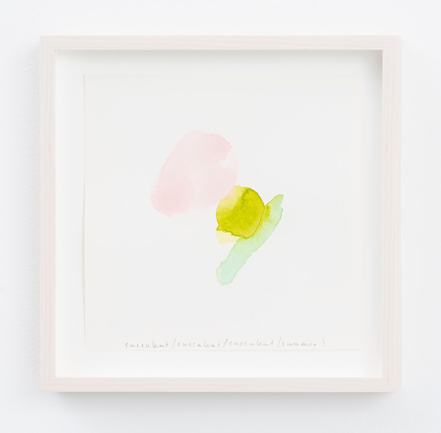 Spencer Finch.&nbsp;Color Notes (Summer), I,&nbsp;2020. Watercolor on paper,&nbsp;set of 25 notes, 7 x 7 inches, paper (each), 9 x 9 inches, frame (each).&nbsp;
