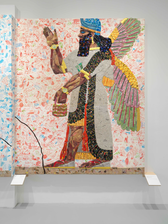 Installation view at Rhona Hoffman Gallery/Michael Rakowitz/Room Z, Northwest Palace of Nimrud/The Invisible Enemy Should Not Exist/2019