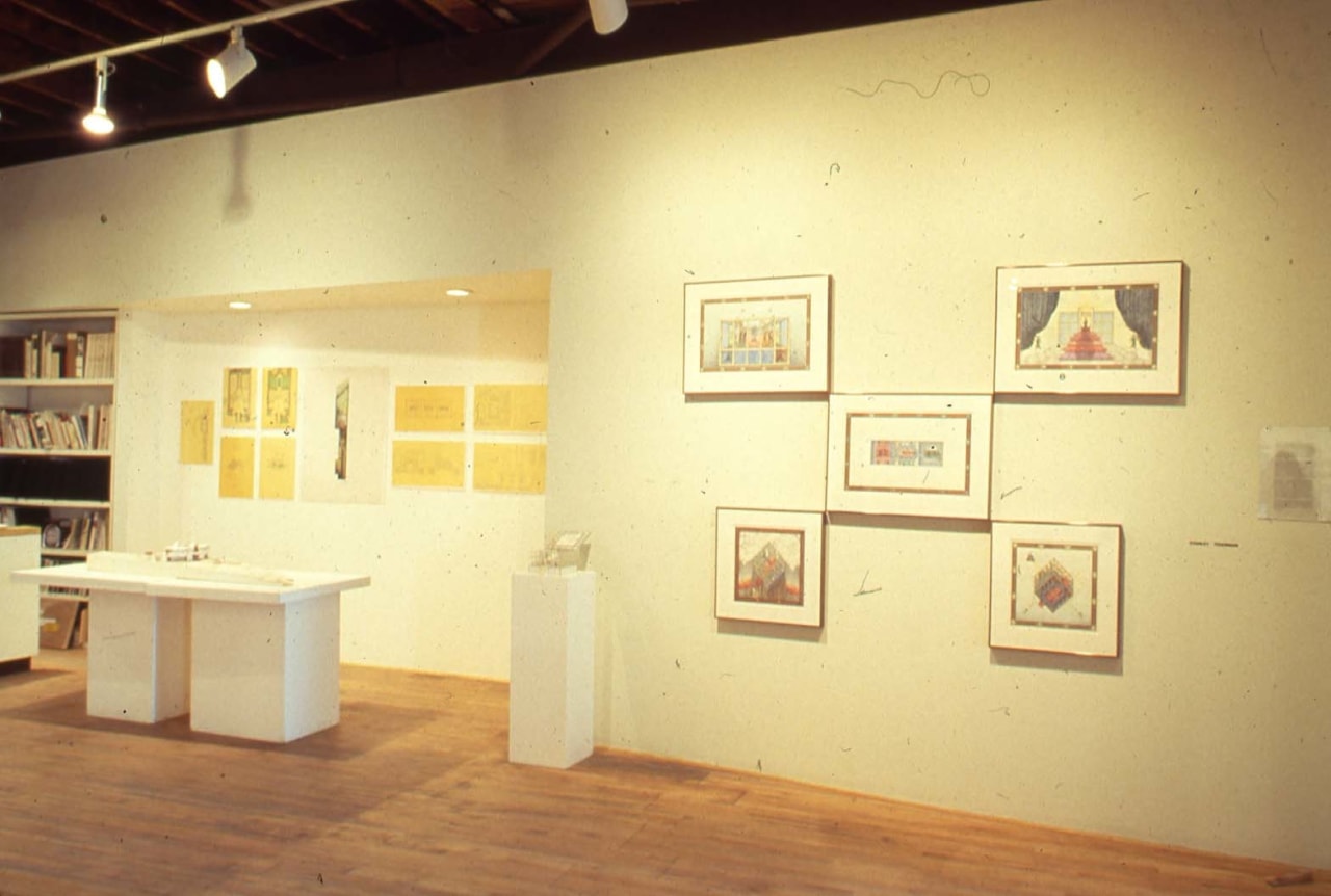 Installation view at Rhona Hoffman Gallery, Thomas Beeby, Lawrence Booth,&nbsp;Helmut Jahn, Krueck and Olsen,&nbsp;Stanley Tigerman, Architecture, 1983