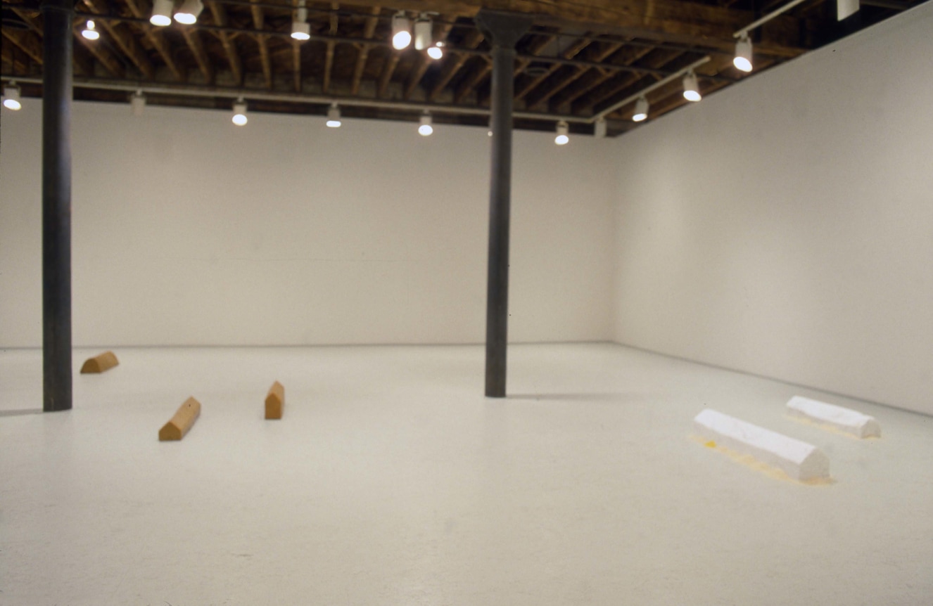 Installation view at Rhona Hoffman Gallery, Wolfgang Laib, 1990.