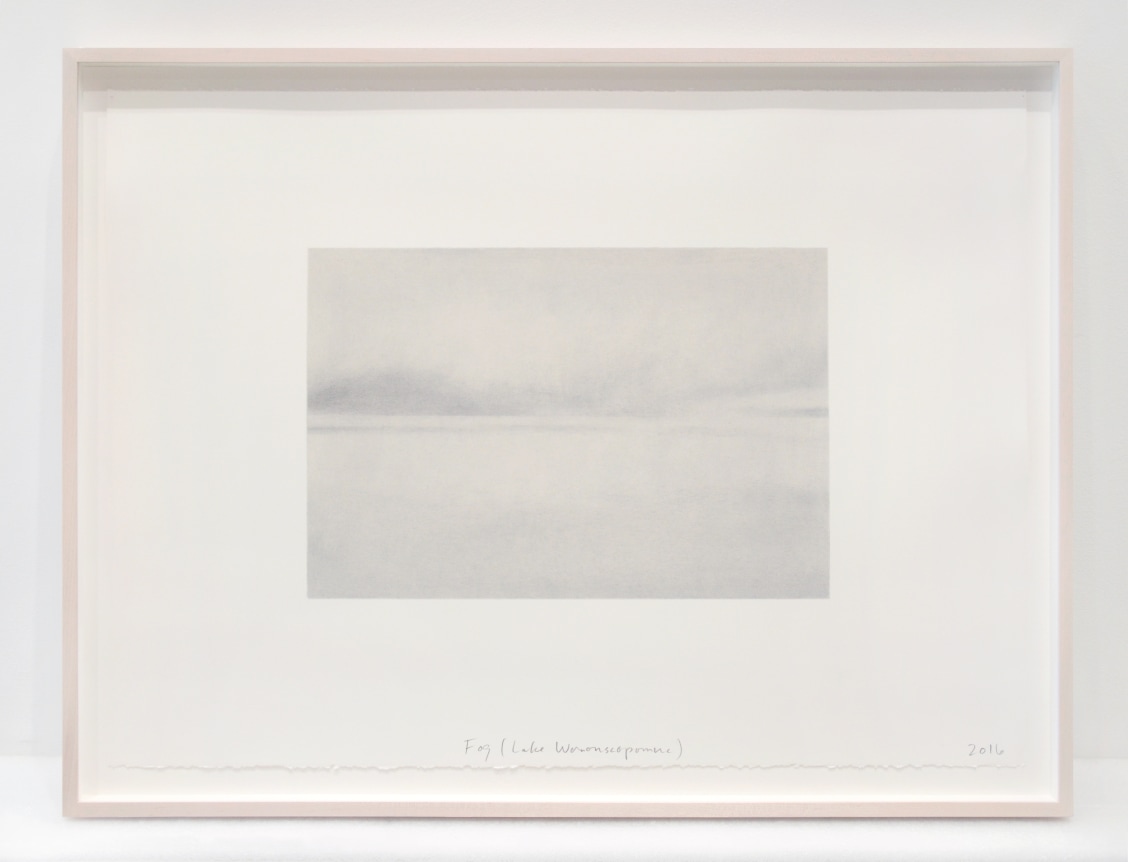 Spencer Finch. Fog (Lake Wononscopomac), 2016. Pastel and pencil on paper, 25 x 32.25 inches, framed.