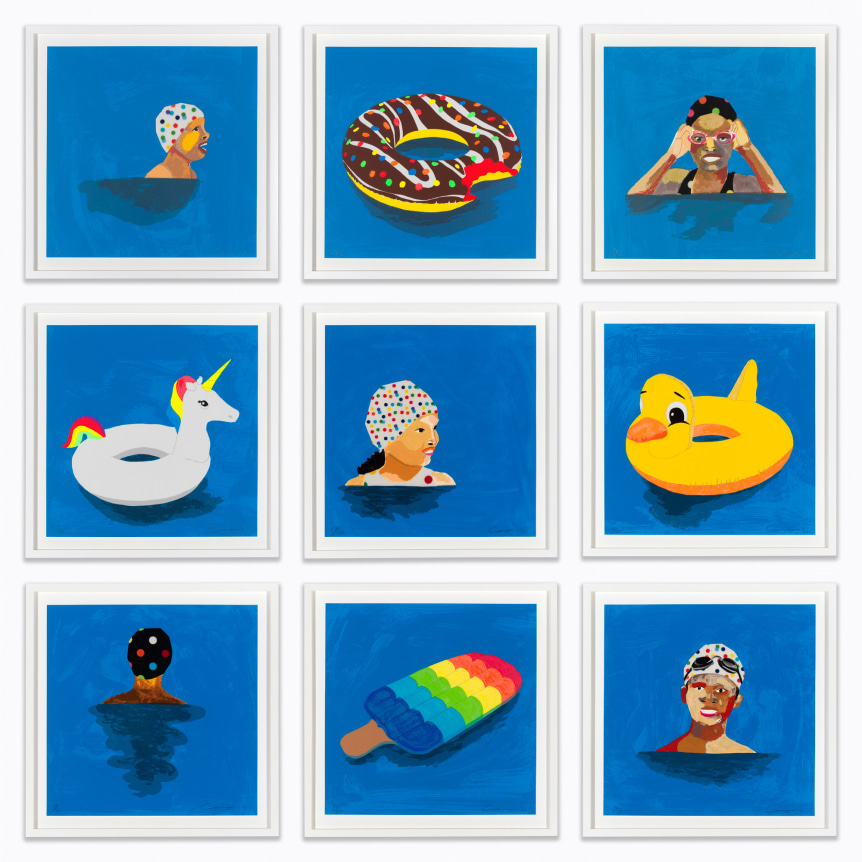 How I Spent My Summer, 2021, Screenprint with collage