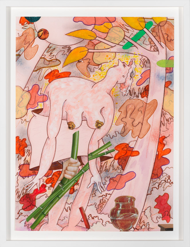 Bamboozled, 2015.&nbsp;Ink, graphite, watercolor and gouache on paper collage,&nbsp;15 x 11 inches.