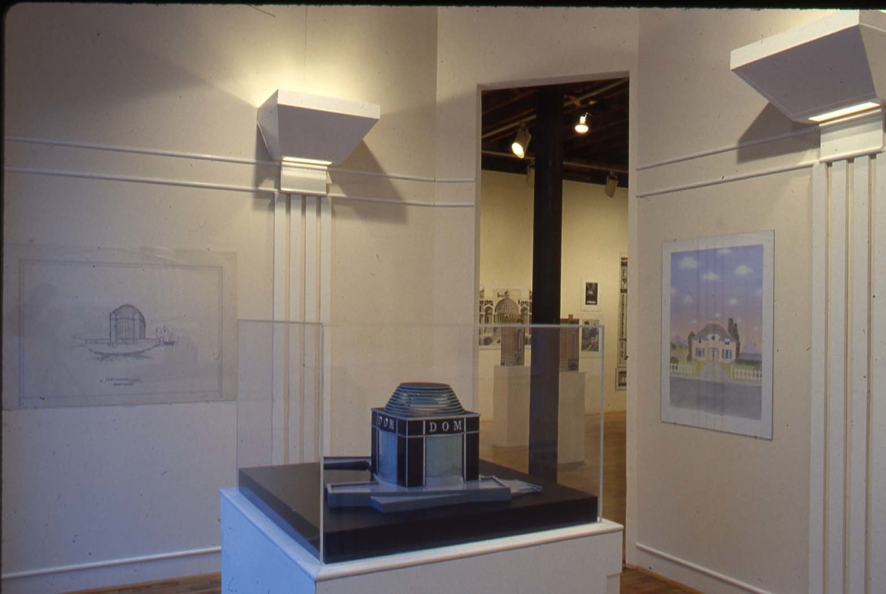 Installation view at Rhona Hoffman Gallery, Robert Stern, Modern Architecture after Modernism: Recent work of Robert Stern, 1981