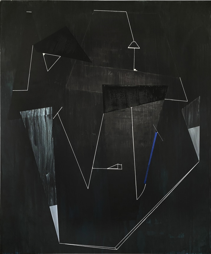 Torkwase Dyson. Liquidity, Takes Courage for a Body to Get Down There, 2020. Acrylic and graphite on canvas, 96 x 80 inches.&nbsp;