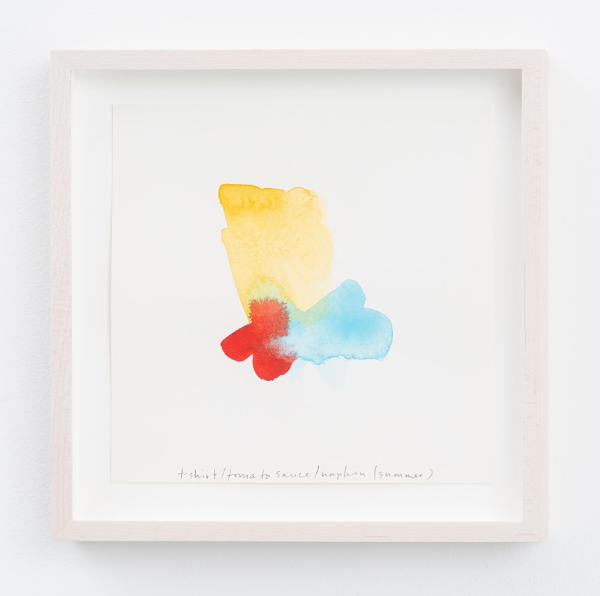 Spencer Finch.&nbsp;Color Notes (Summer), I,&nbsp;2020. Watercolor on paper,&nbsp;set of 25 notes, 7 x 7 inches, paper (each), 9 x 9 inches, frame (each).&nbsp;