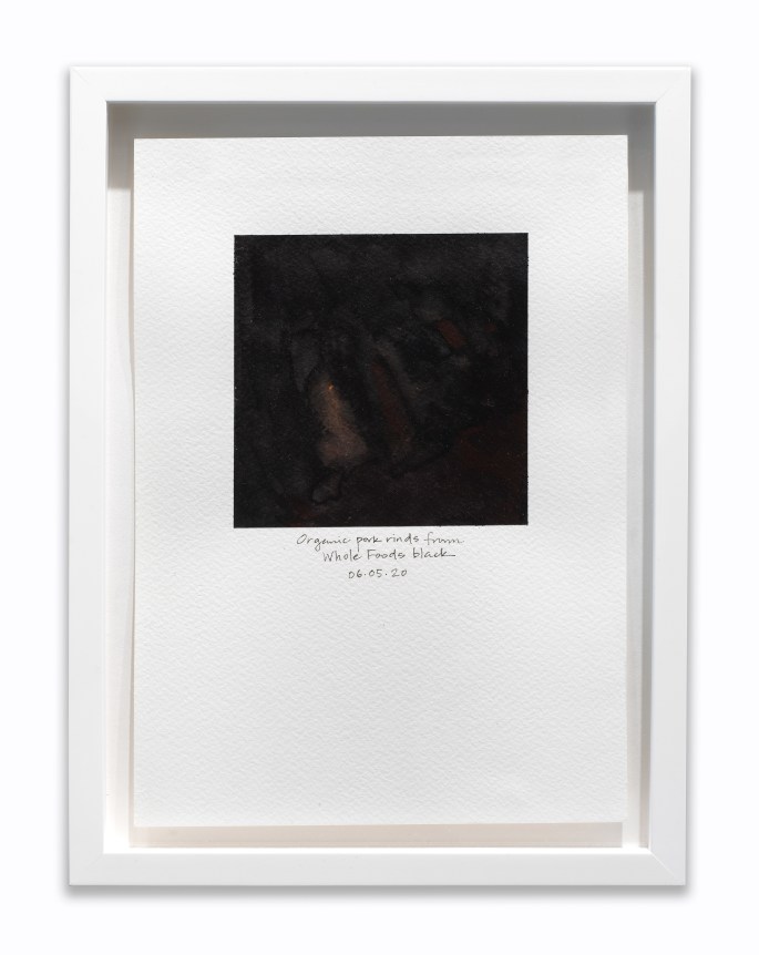 What black is this you say?&mdash;&ldquo;You buy organic pork rinds from Whole Foods&rdquo;&mdash;black (study for 06.05.20), 2020, Watercolor on paper