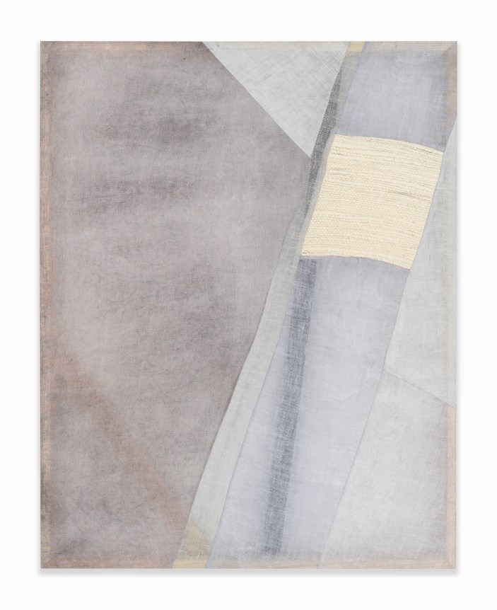 Arrangement 2, 2019. Wool, linen, pigment, 32 x 25 inches.