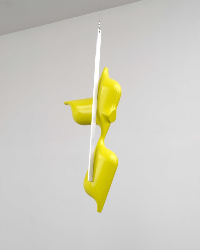 Richard Rezac.&nbsp;Averno, 2020.&nbsp;Painted Cherry Wood and Aluminum.&nbsp;34 x 12 x 6.25 inches.&nbsp;