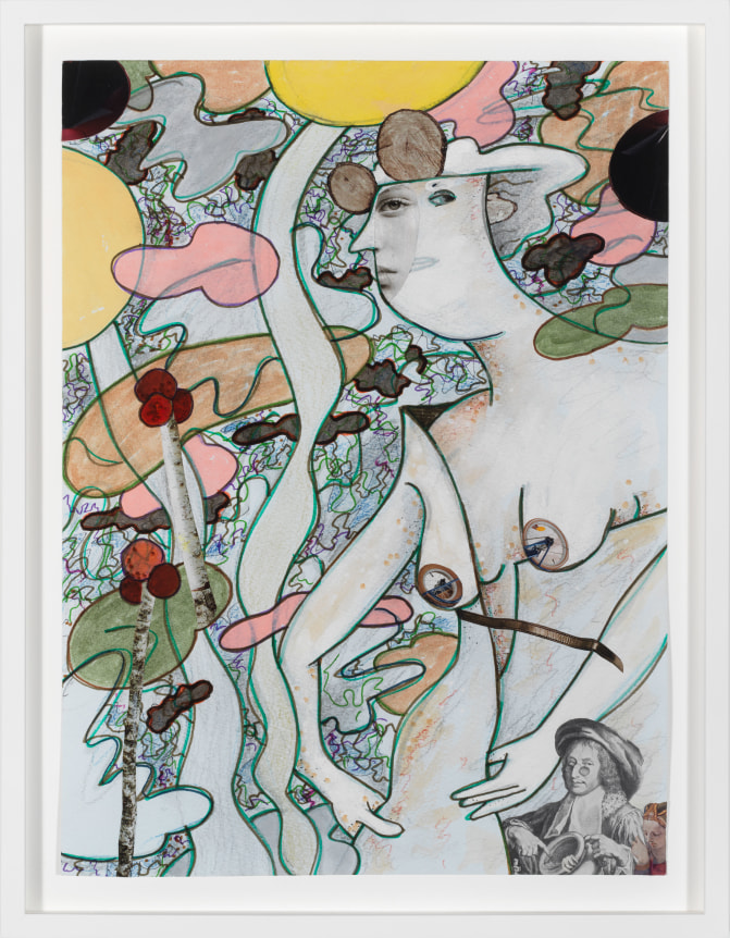 Pointed, 2015.&nbsp;Ink, graphite, colored pencil, watercolor and gouache, 15 x 11 inches.