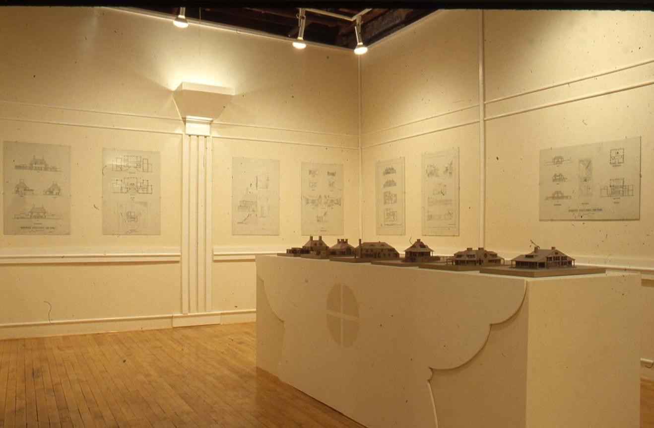 Installation view at Rhona Hoffman Gallery, Robert Stern, Modern Architecture after Modernism: Recent work of Robert Stern, 1981