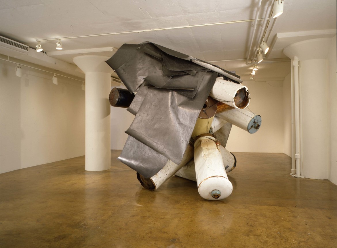 Installation view at Rhona Hoffman Gallery, Nancy Rubins, 1995.