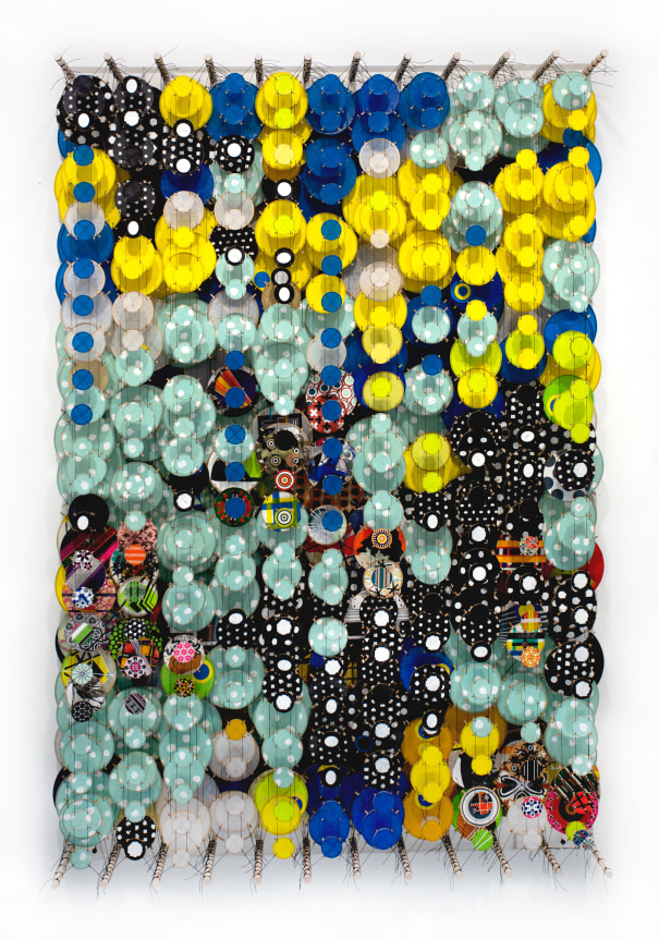 Everything Past, Present, and Imaginary Could Happen,&nbsp;2019.&nbsp; Wood, acrylic, bamboo, paper and Dacron, 62 x 43 x 8.25 inches.