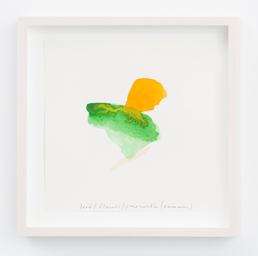 Spencer Finch.&nbsp;Color Notes (Summer), I,&nbsp;2020. Watercolor on paper,&nbsp;set of 25 notes, 7 x 7 inches, paper (each), 9 x 9 inches, frame (each).&nbsp;