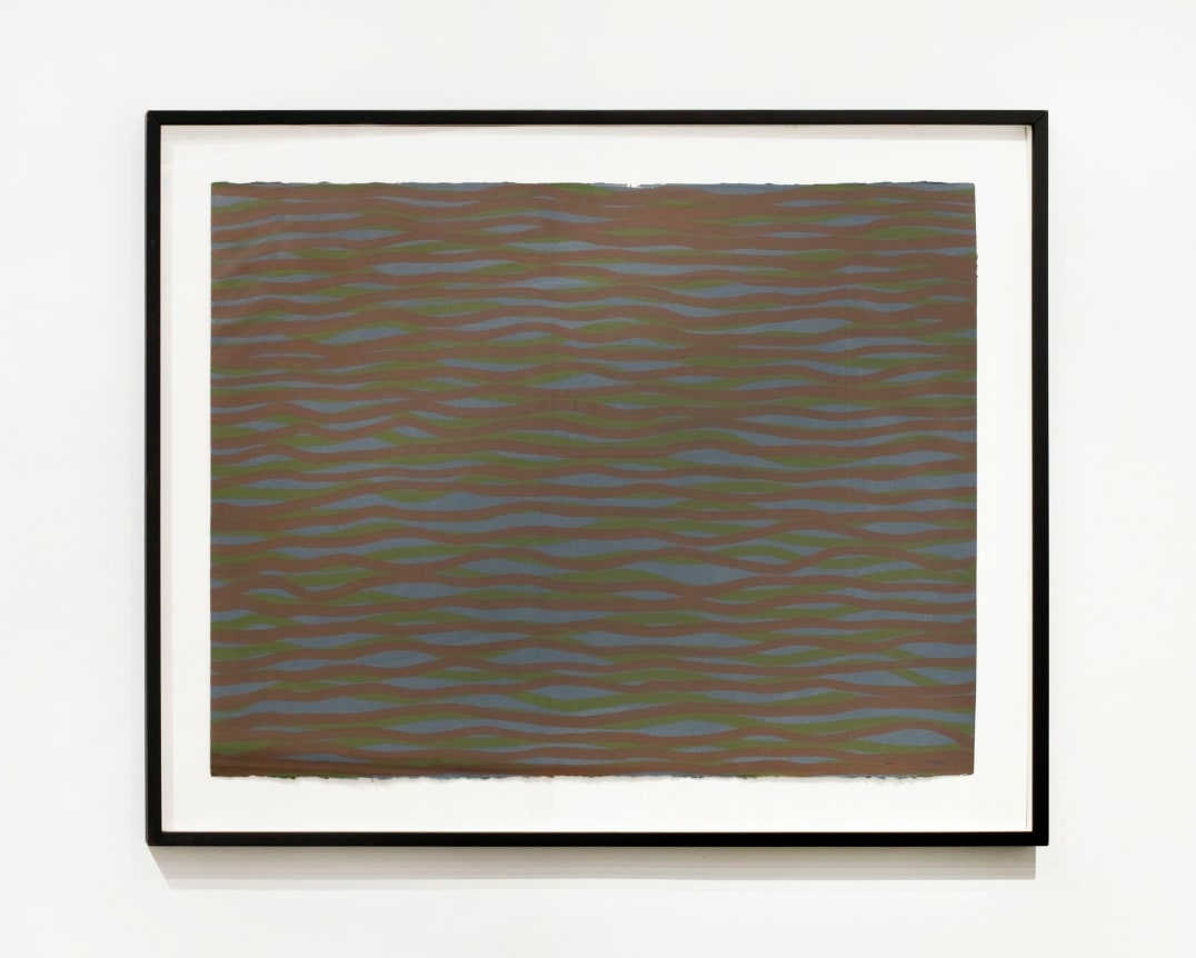 Sol Lewitt.&nbsp;Horizontal Brushstrokes (More or Less),&nbsp;2003. Gouache on paper, 26.25 x 34 x 1.25 inches, framed.