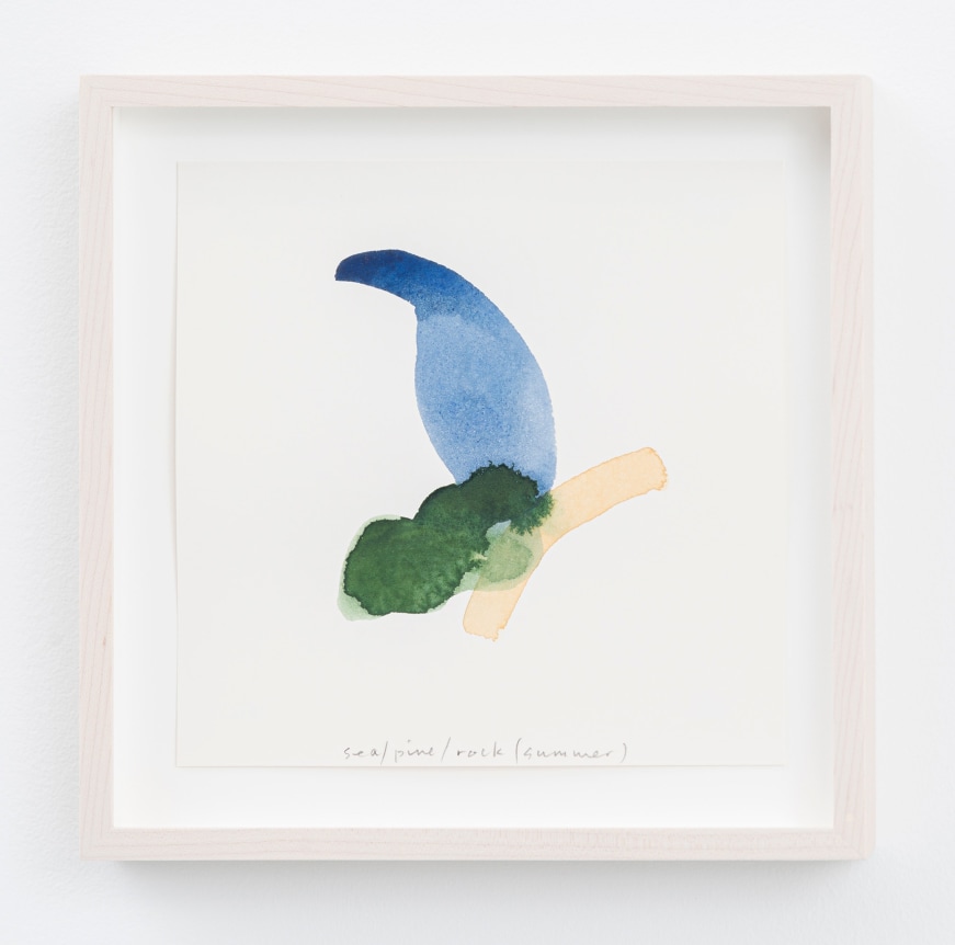 Spencer Finch.&nbsp;Color Notes (Summer), I,&nbsp;2020. Watercolor on paper,&nbsp;set of 25 notes, 7 x 7 inches, paper (each), 9 x 9 inches, frame (each).&nbsp;