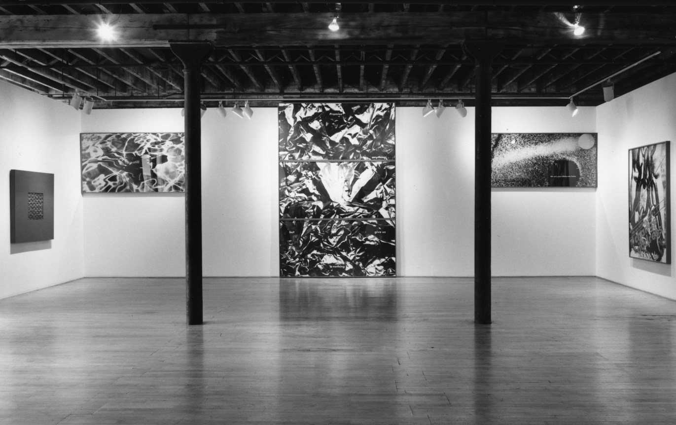 Installation view at Rhona Hoffman Gallery, Barbara Kruger, New Work, 1986