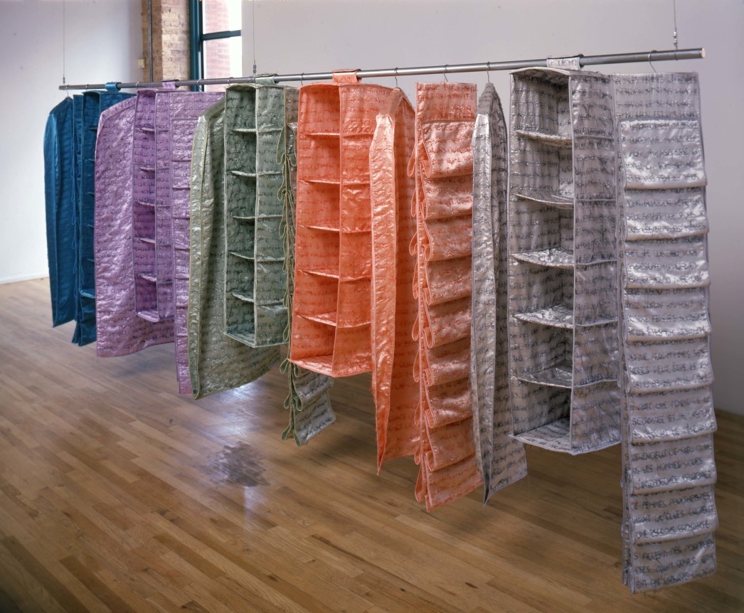 Installation view at Rhona Hoffman Gallery, Gadha Amer, 2001.