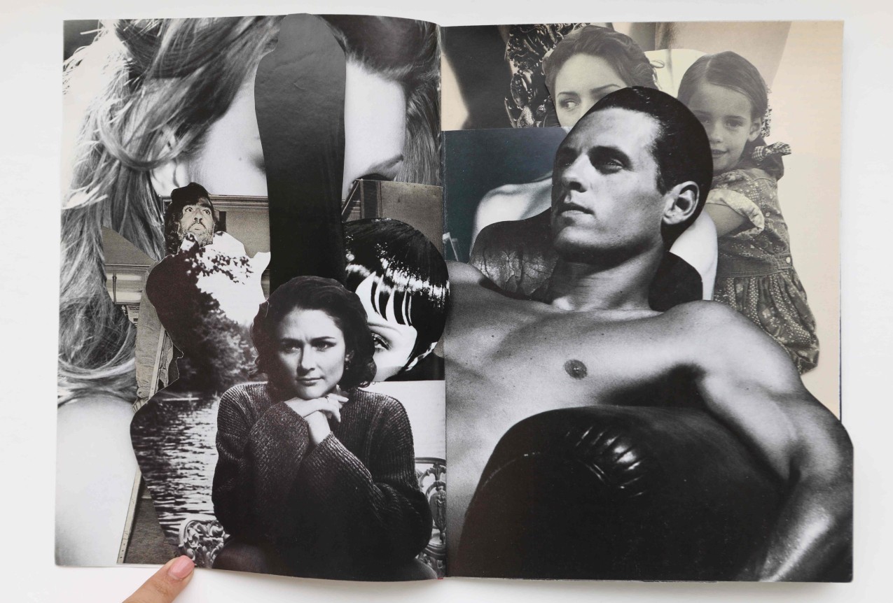 Robert Heinecken/Compromised Magazine / B+W / Cut/1994/Reassembled magazine with cut collage