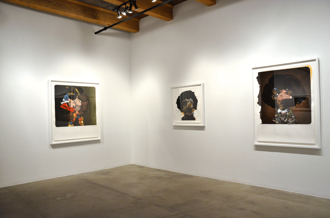 Installation view at Rhona Hoffman Gallery/Nathaniel Mary Quinn/Back and Forth/2015