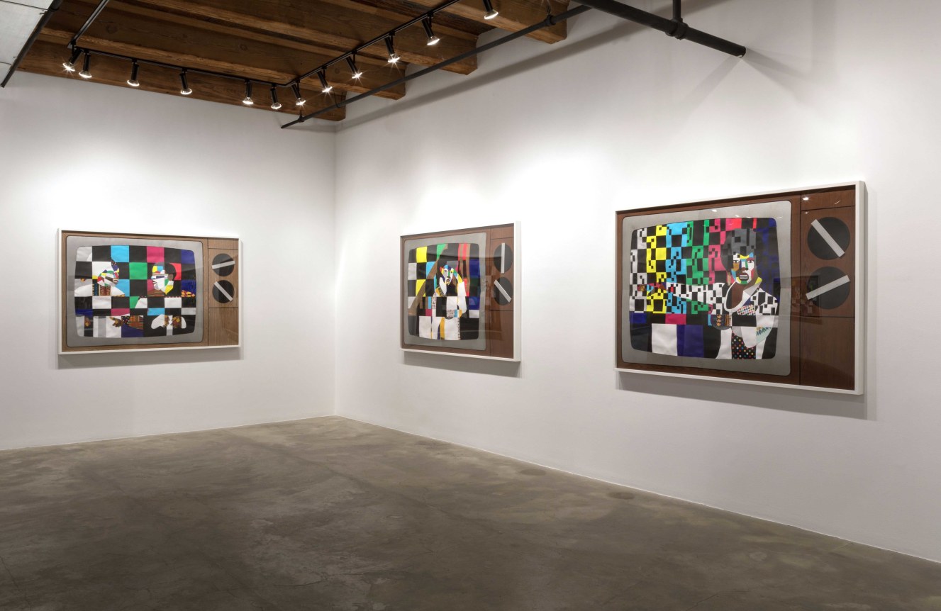 Installation view at Rhona Hoffman Gallery/Derrick Adams/Tell Me Something Good/2017