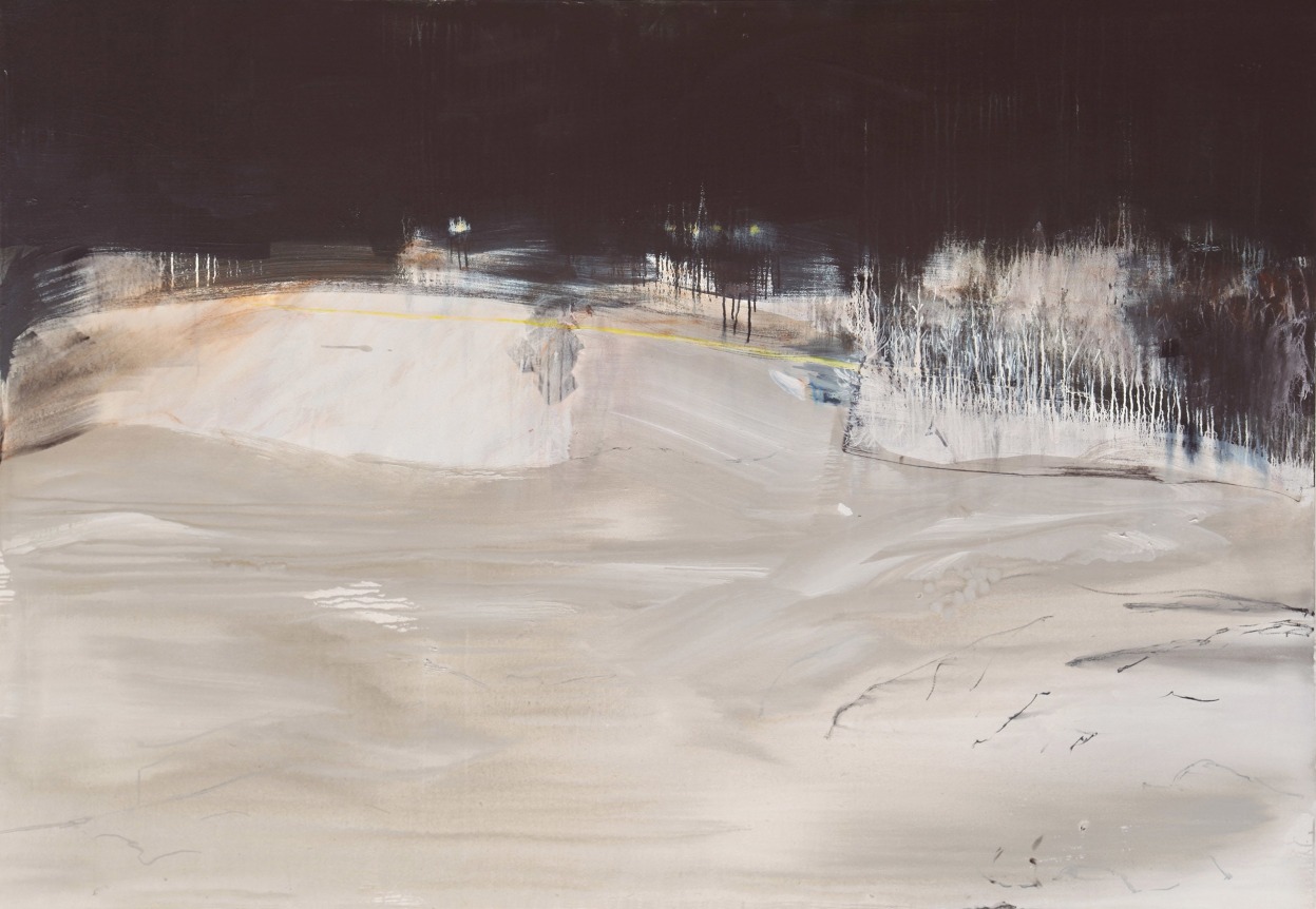 Brian Maguire.&nbsp;Juarez, 2014. Acrylic on canvas, 57.5 x 82.7 inches.