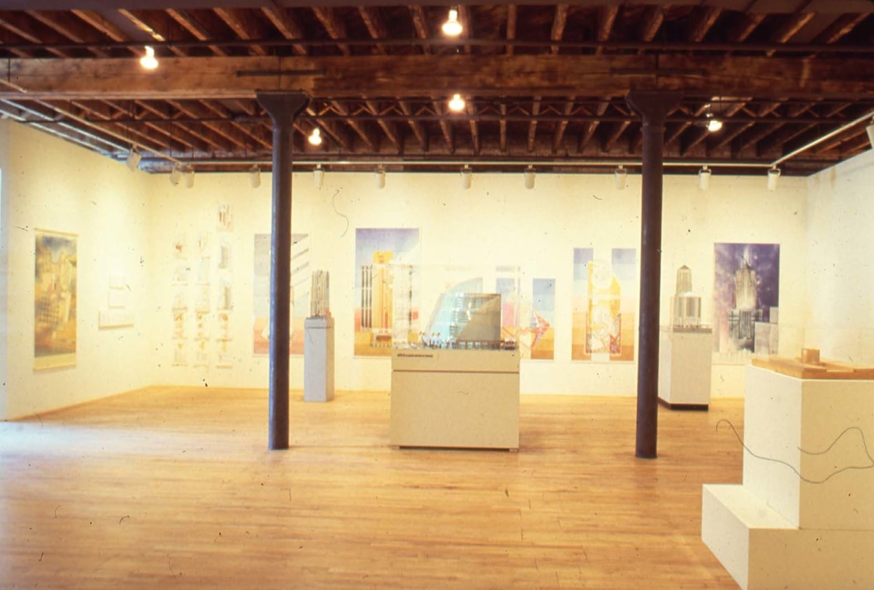 Installation view at Rhona Hoffman Gallery, Thomas Beeby, Lawrence Booth,&nbsp;Helmut Jahn, Krueck and Olsen,&nbsp;Stanley Tigerman, Architecture, 1983