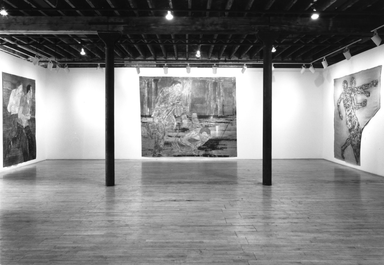 Installation view at Rhona Hoffman Gallery, Leon Golub, Paintings