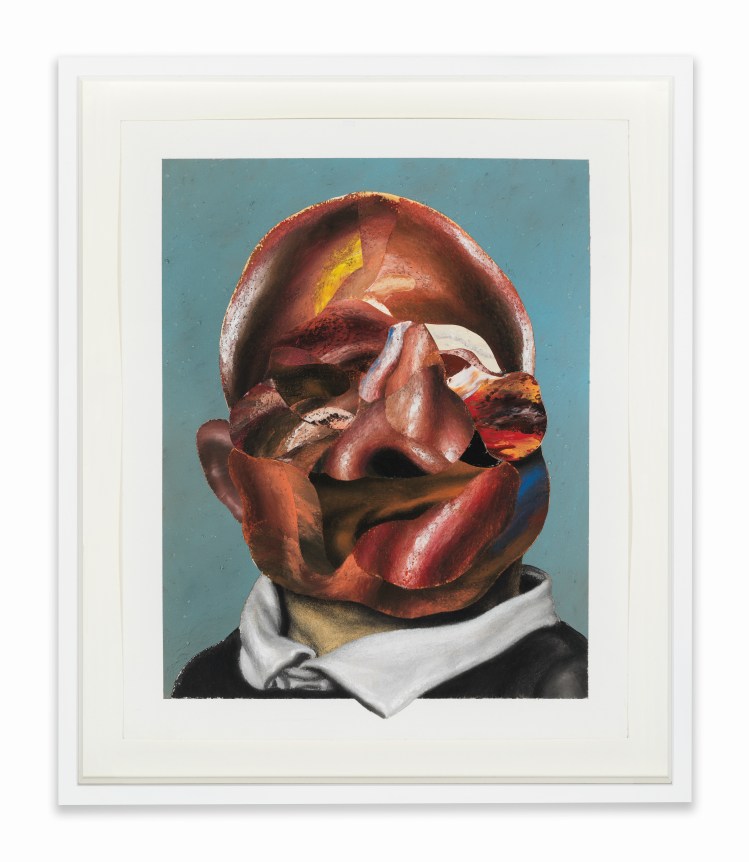 That Moment With Mr. Laws, 2020.&nbsp; Black charcoal, gouache, soft pastel, oil pastel, oil paint, paint stick on Coventry vellum paper, 16 x 13 inches.&nbsp;&nbsp;