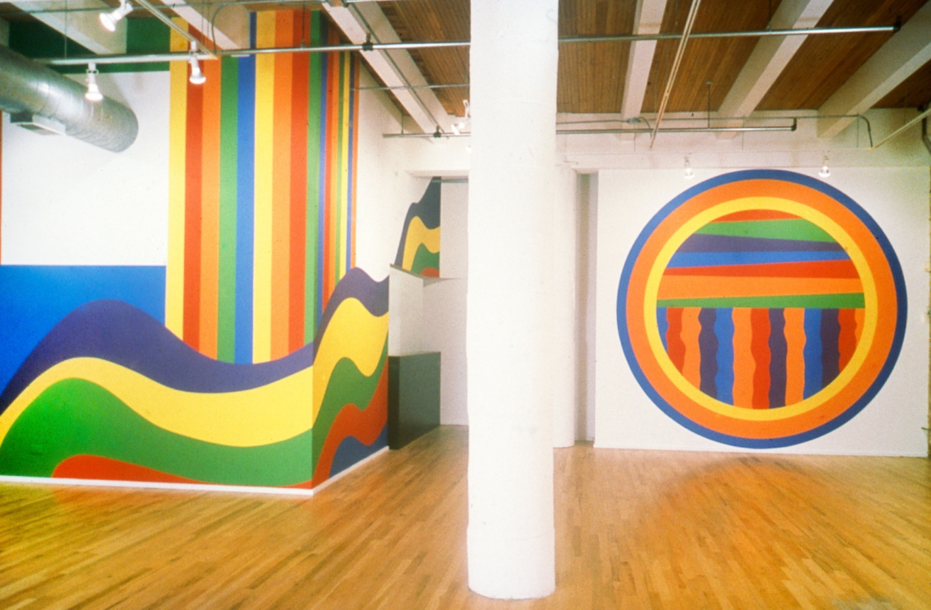 Installation view at Rhona Hoffman Gallery, Sol Lewitt, Circles, Arcs, and Bands, 1999