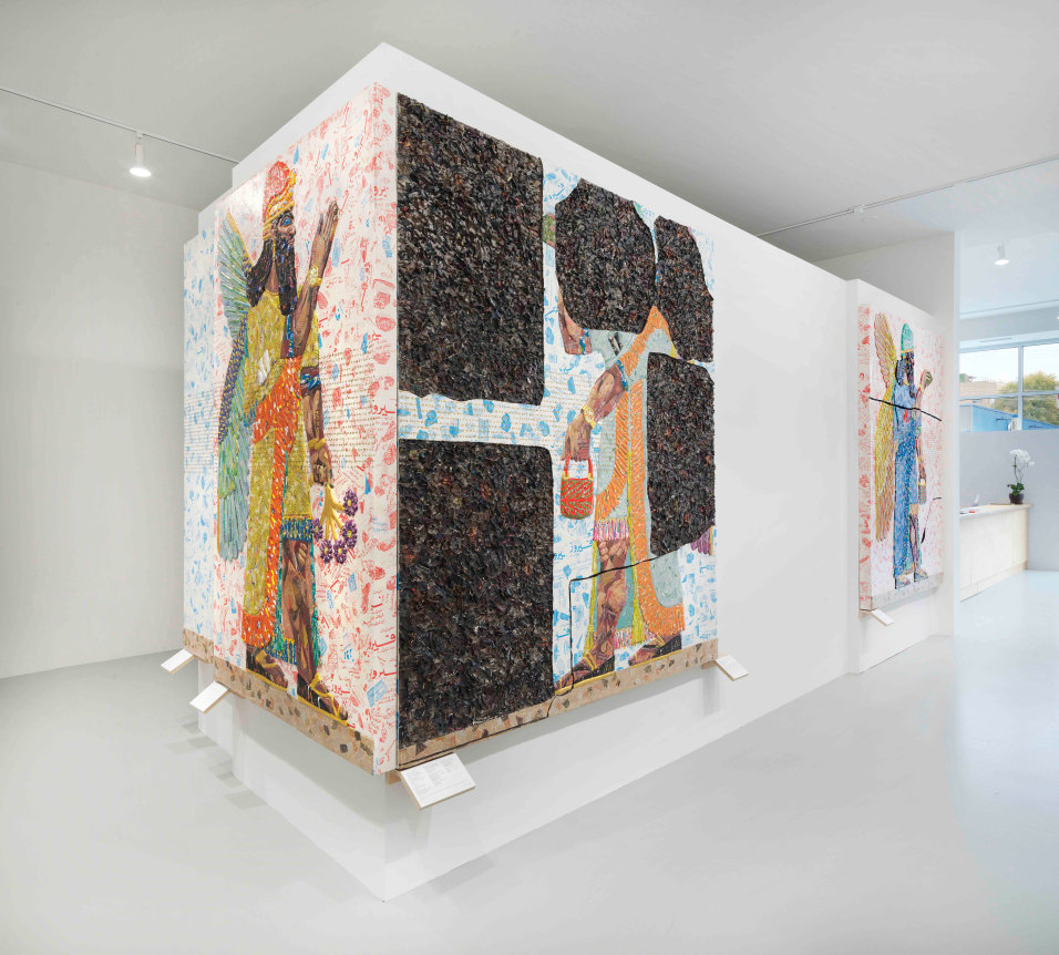 Installation view at Rhona Hoffman Gallery/Michael Rakowitz/Room Z, Northwest Palace of Nimrud/The Invisible Enemy Should Not Exist/2019