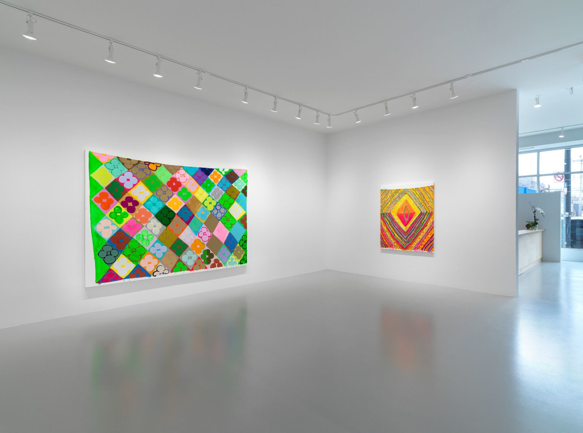 Installation view at Rhona Hoffman Gallery/Judy Ledgerwood/Far From the Tree/2018