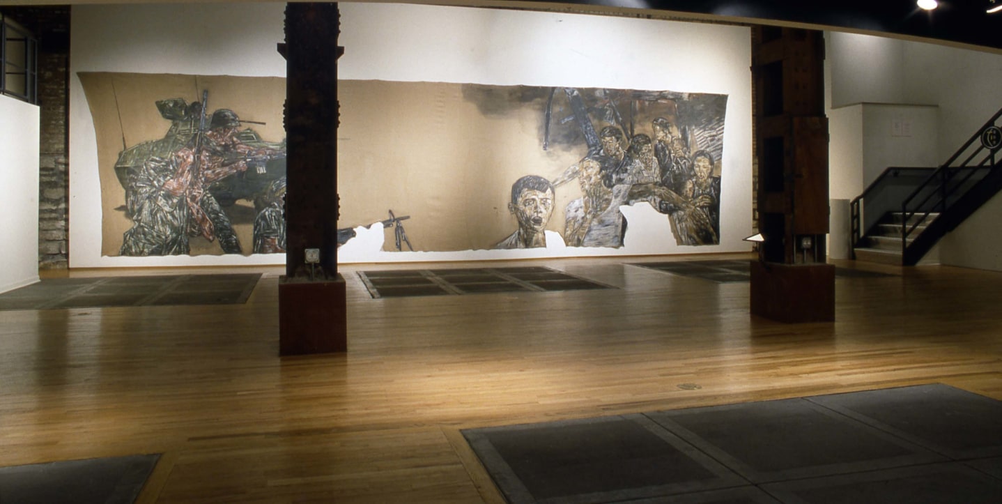 Installation view at Rhona Hoffman Gallery, Leon Golub, 1996.