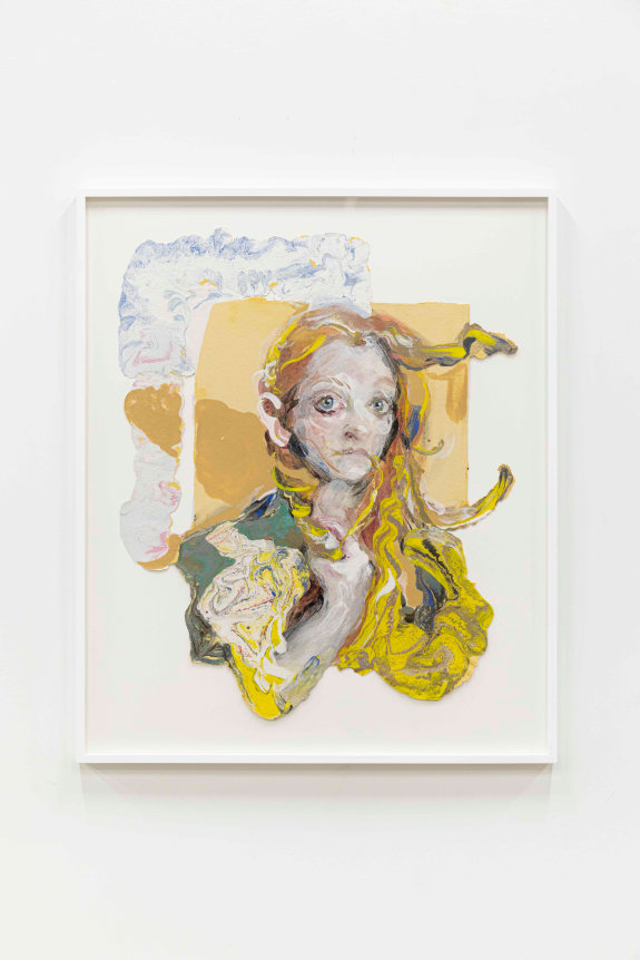 Natalie Frank. Woman, Hair Eater I, 2019. Linen pulp on cotton base sheet.