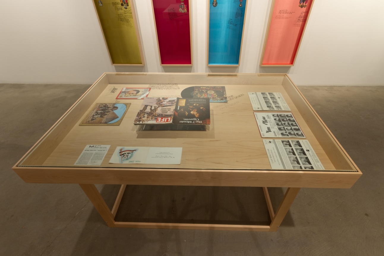 Installation view at Rhona Hoffman Gallery, Michael Rakowitz, The Breakup, 2014