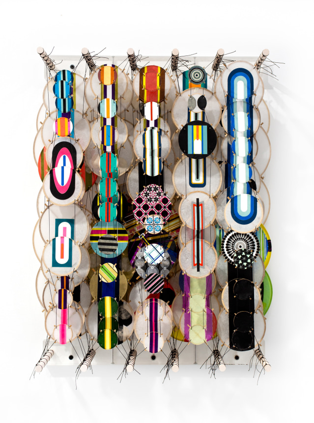 From Time to Time, The Tragedy of All Beginnings Whispers Furious Continuities,&nbsp;2019.&nbsp; Wood, acrylic, bamboo, paper and Dacron, 26 x 18.75 x 8.5 inches.&nbsp;&nbsp;