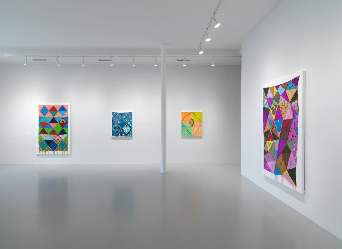 Installation view at Rhona Hoffman Gallery/Judy Ledgerwood/Far From the Tree/2018