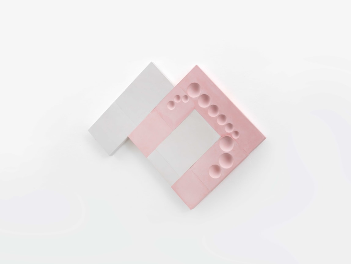 Richard Rezac. Untitled (21-02), 2021. Cast Pigmented Hydrocal and Aluminum. Overall Dimensions: 25 x 32.5 x 1.75 inches.