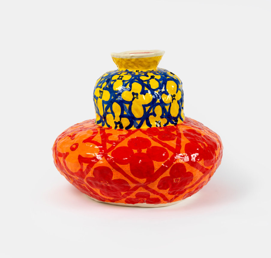 Double Gourd (Red/Orage Yellow/Blue),&nbsp;2020, Glazed ceramic