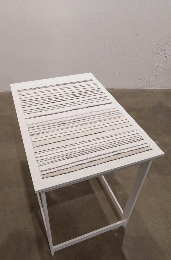 Installation view at Rhona Hoffman Gallery/Anne Wilson/a hand well trained/2017