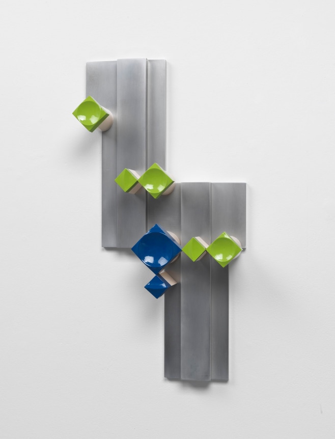 Richard Rezac.&nbsp;&nbsp;Untitled (12-01),&nbsp;2012.&nbsp; Painted maple wood and aluminum, 24 x 11 x 4.5 inches.&nbsp;&nbsp;