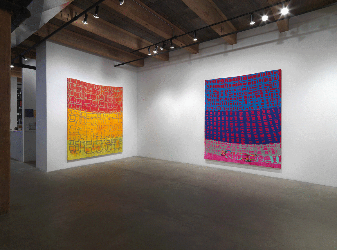 Installation view at Rhona Hoffman Gallery, Judy Ledgerwood, Love, Power, Color, 2013