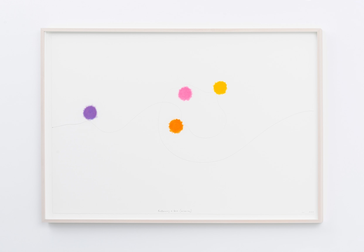 Spencer Finch.&nbsp;Following a Bee (Zinnias), 2020. Pastel and pencil on paper, 40.5 x 60 inches.