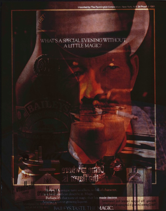 Robert Heinecken/What's a Special Evening (from &quot;Whiskey and Cigarettes&quot;)/1990/Silver dye bleach print